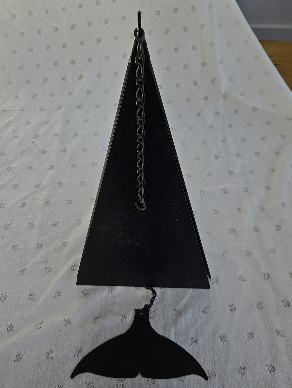 North Country Wind Bells Kennebunkport Bell Black Hanging Whale Tail